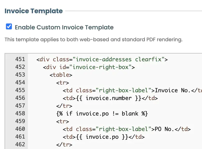 User-Defined Invoicing : 用户定义的发票