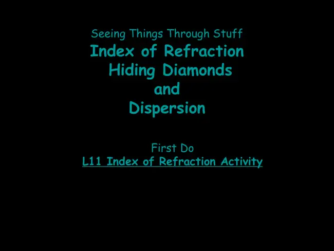 Index Of Refraction : 折射率