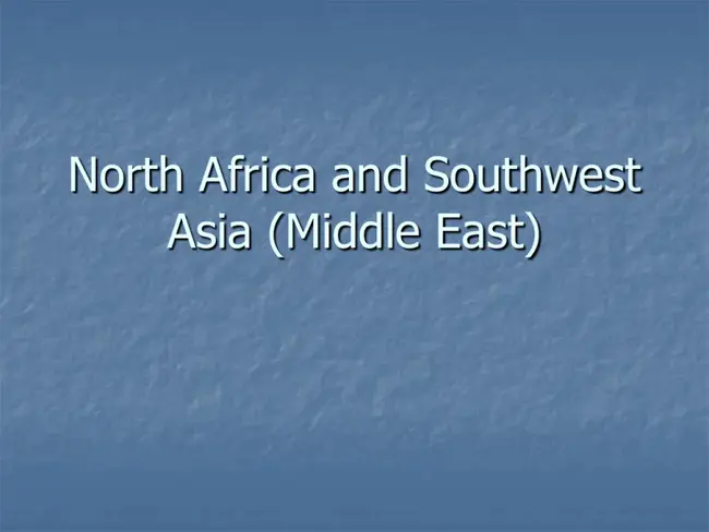 West Asia and North Africa : 西亚和北非