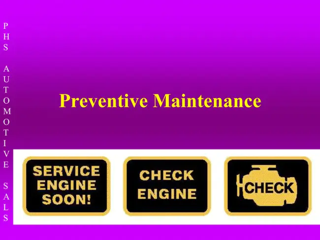 Preventive Maintenance Instruction : 预防性维护说明