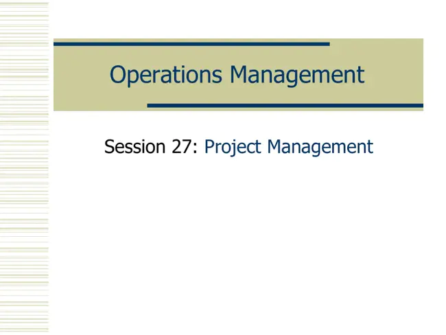 Operations Management (TS) : 运营管理（TS）