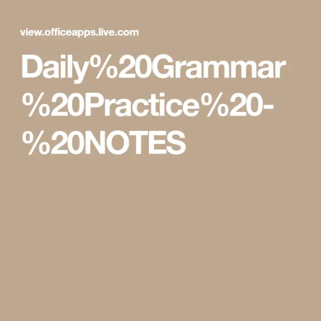 Daily Grammar Practice : 日常语法练习