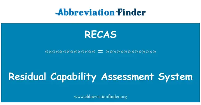 Residual Capability Assessment System : 剩余能力评估系统