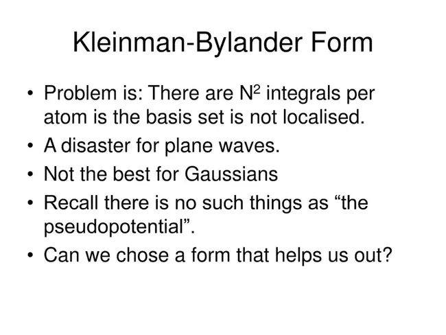 Kleinman-Bylander : 克莱曼·比兰德