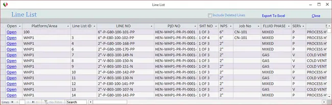 Line Inspection Summary List : 线路检查汇总表