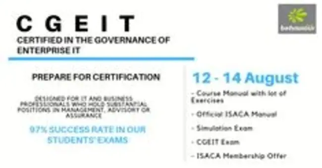 Certified in the Governance of Enterprise IT : 企业IT治理认证