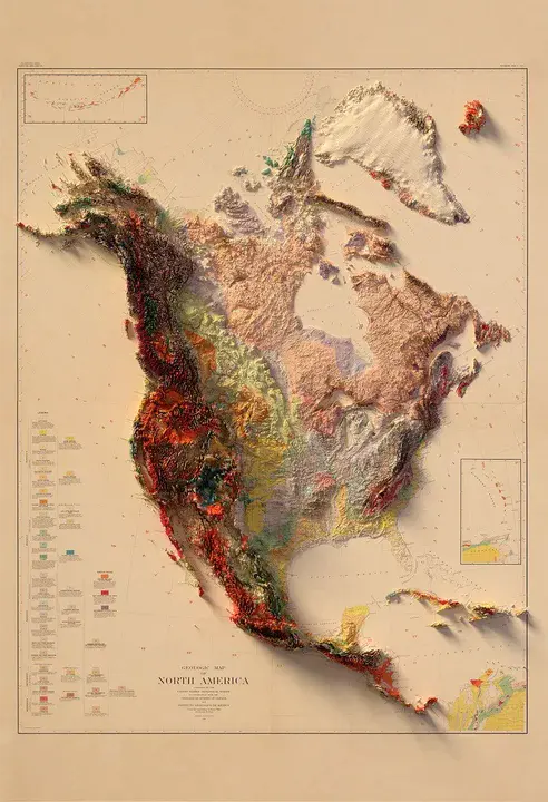 Geologic Map of North America : 北美地质图