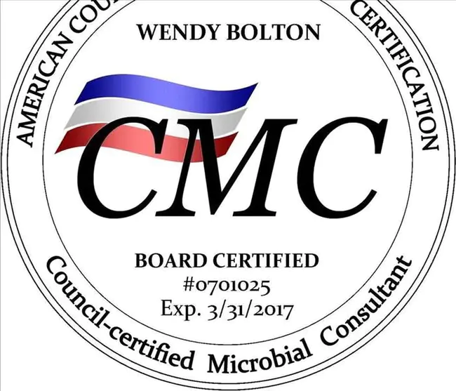 Council-certified Microbial Consultant : 理事会认证微生物顾问