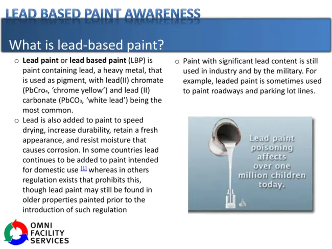 lead-based Paint Activities Regulation : 铅基涂料活动规则