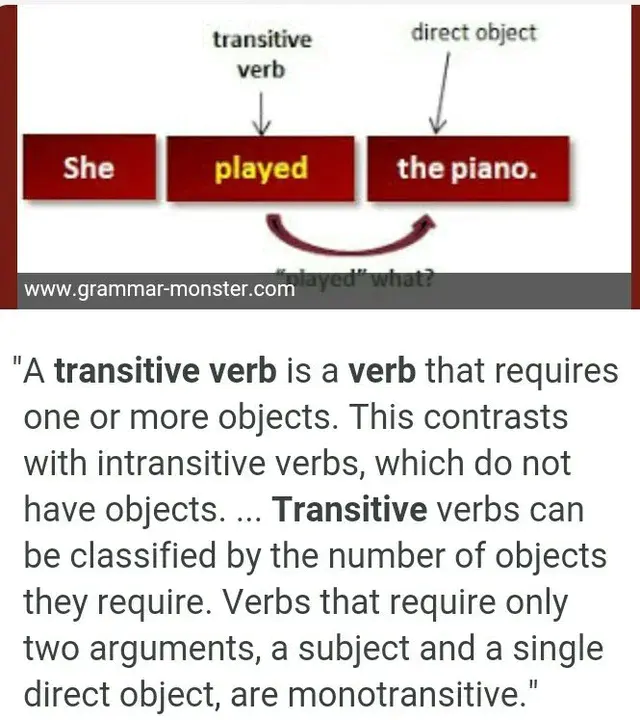 transitive verb : 及物动词