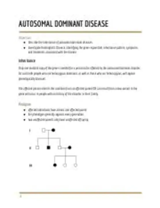 Autosomal Dominant : 常染色体显性