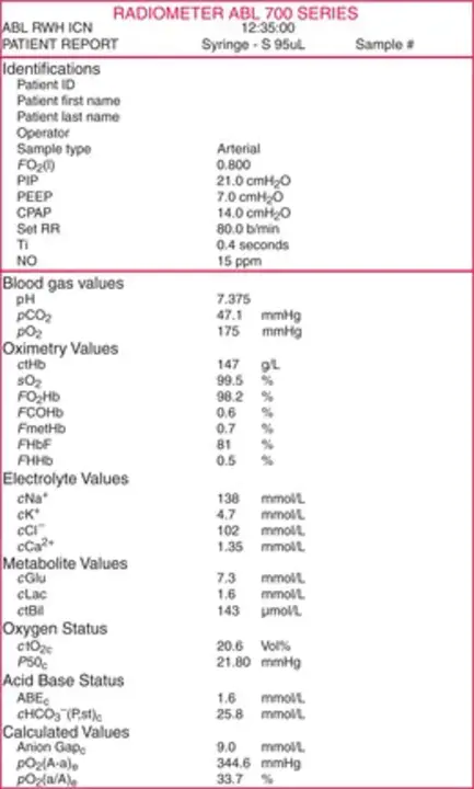 Blood Gas Analysis : 血气分析