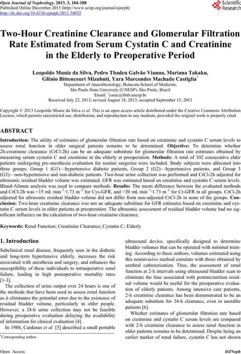 Estimated Creatinine Clearance : 估计肌酐清除率