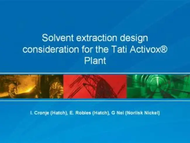 Solvent Extraction : 溶剂萃取
