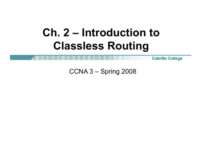 Classless InterDomain Routing : 无类域间路由