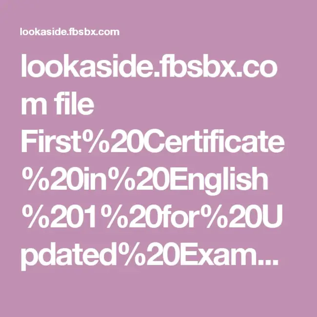 First Certificate in English : 英语第一证书