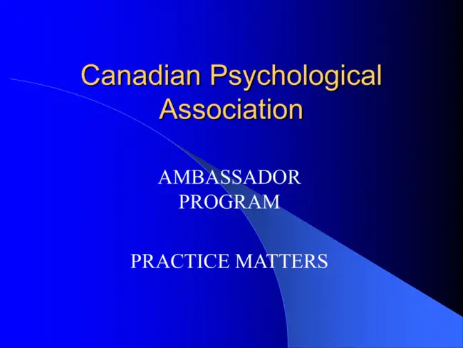 Canadian Psychological Association : 加拿大心理协会