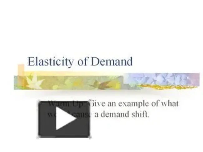 Price Elasticity of Demand : 需求价格弹性
