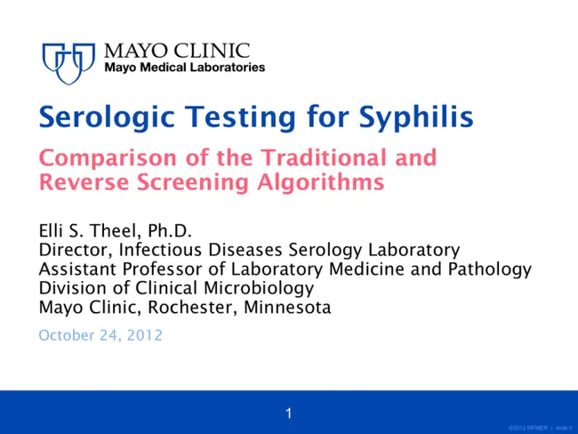 Serologic tests for syphilis : 梅毒血清学检查