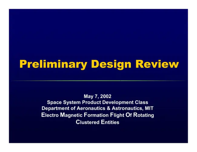 Preliminary Design Decision Memo : 初步设计决策备忘录