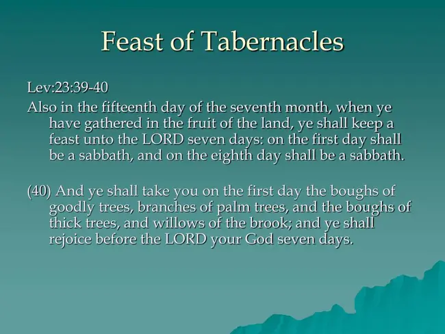 Feast of Tabernacles : 住棚节