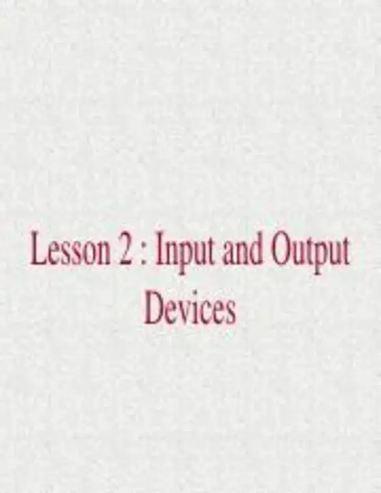 Input and Output : 输入和输出