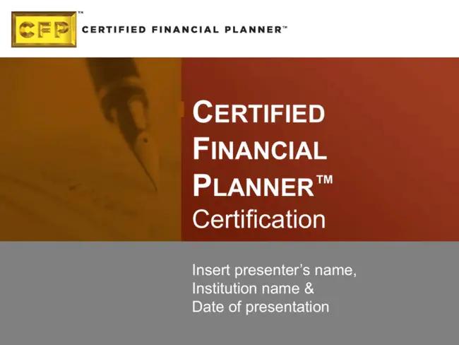 Financial Planning Certificate Program : 财务规划证书计划