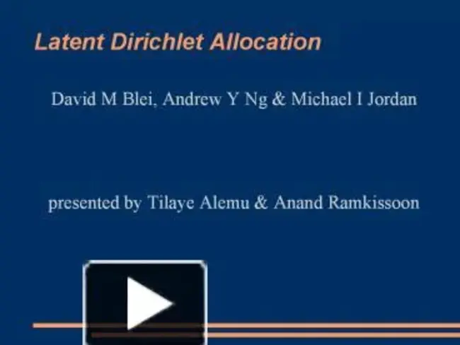 Latent Dirichlet allocation : 隐含狄利克雷分布