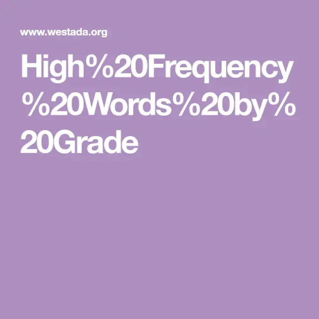 High Frequency Words : 高频词