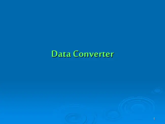 Data Converter Test Module : 数据转换器测试模块