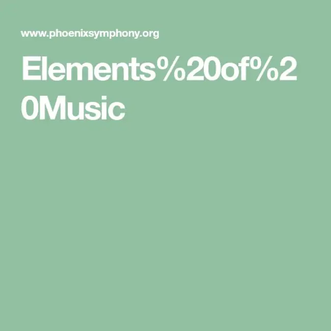 Elements of Music : 音乐元素