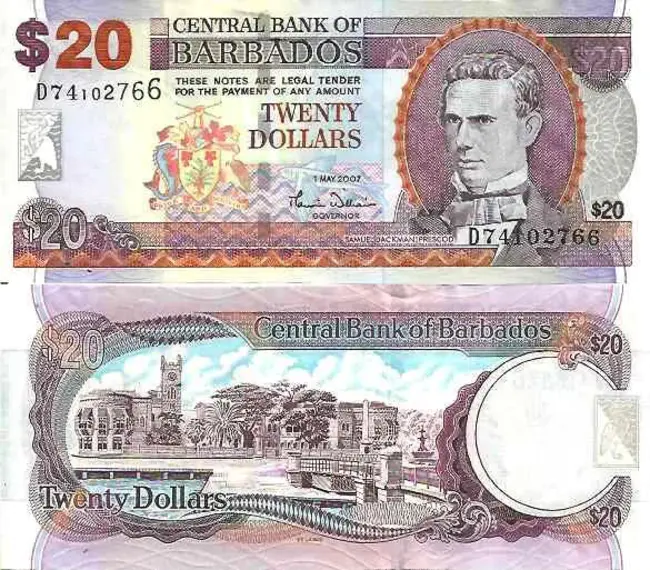 Barbadian or Bajan Dollar : 巴巴多斯或巴扬元