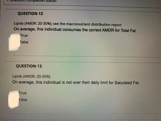 Acceptable Macronutrient Distribution Range : 可接受的宏观营养分布范围