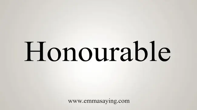 honourable : 尊敬的