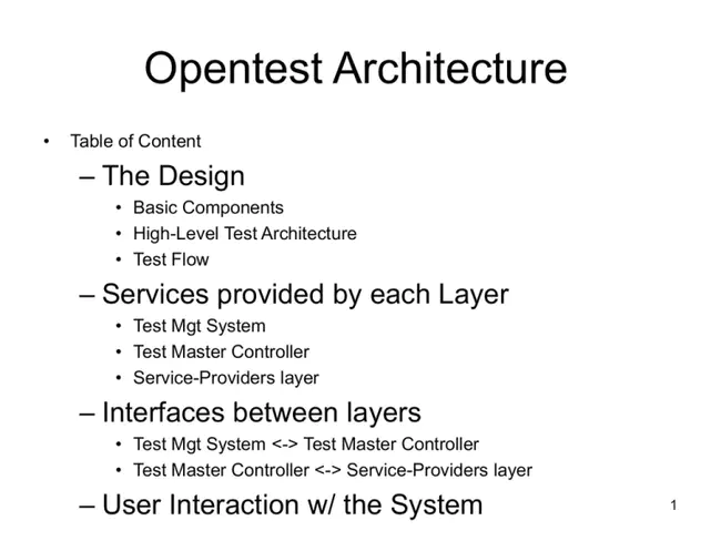 System Testing Architecture : 系统测试架构