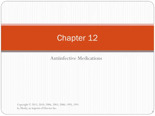 Anti Infective Agents in Medicinal Chemistry : 药物化学中的抗感染药