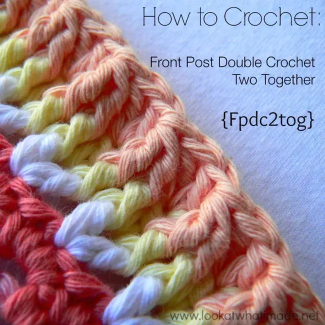 Double Crochet Back Post : 双钩针后柱