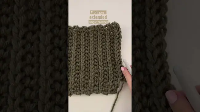 Front Post Single Crochet : 前柱单钩针
