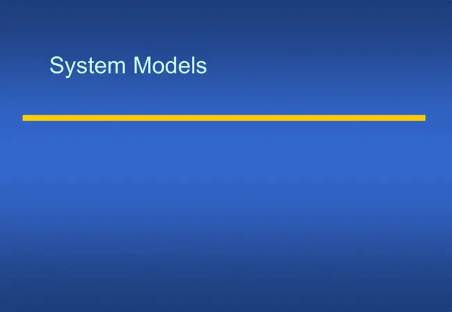 System Definition Model : 系统定义模型