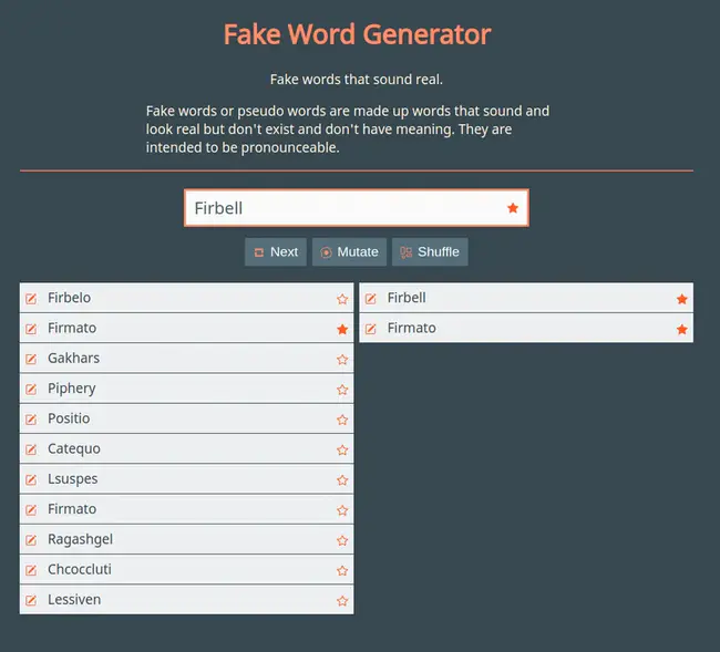 Fake Word Service : 虚词服务