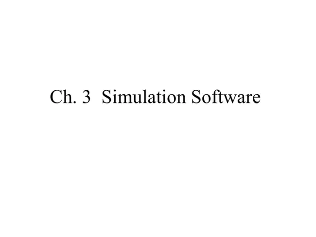 Simulation and Modeling Programming Language : 模拟与建模编程语言