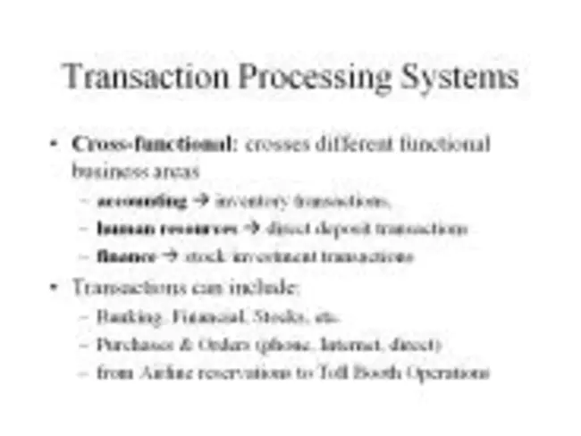 Transaction Processing Systems : 事务处理系统