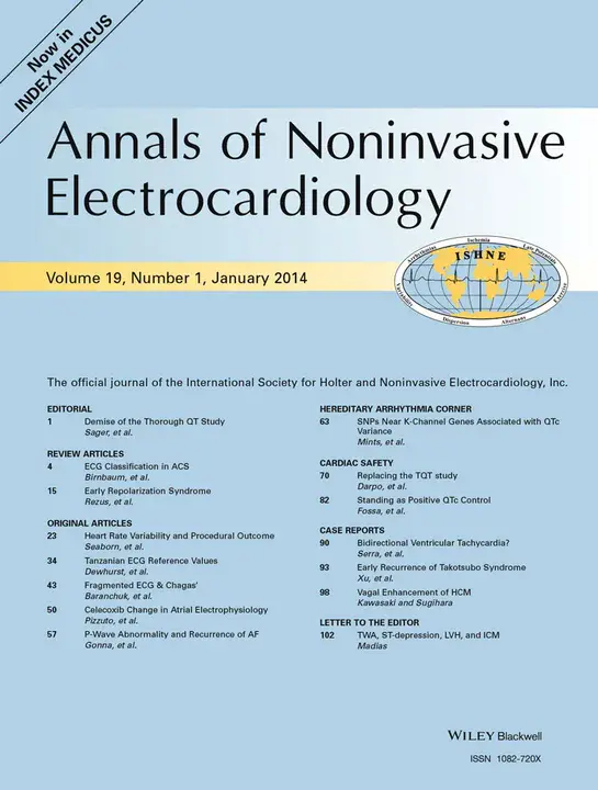 Annals of Noninvasive Electrocardiology : 无创心电图年鉴