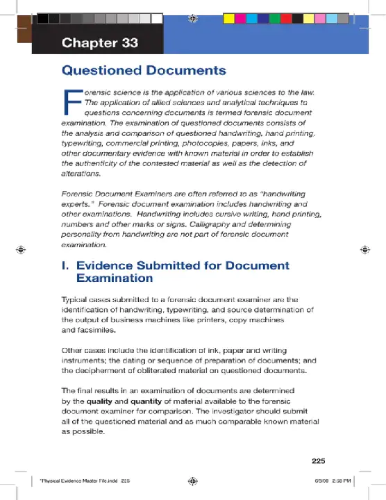 Questioned Document : 被质疑的文件