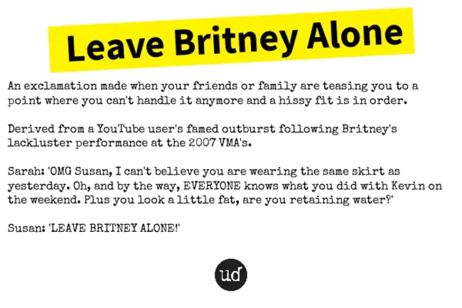 Leave Britney alone : 别管布兰妮了